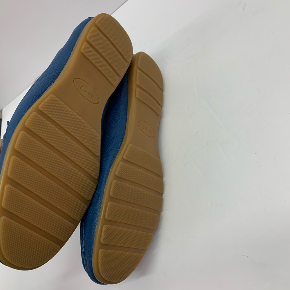 SOLD Coach Olive Driving Loafer Blue Leather Gold - Picture 5 of 6